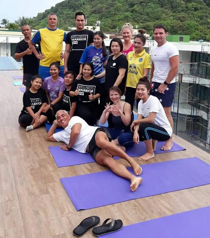 Corporate wellness group fitness class in Phuket