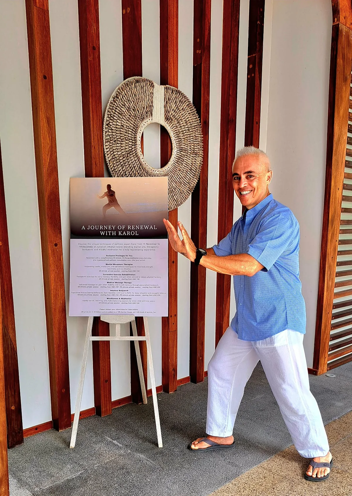 Karol Krauser presenting A Journey of Renewal wellness retreat program at JOALI BEING luxury resort in the Maldives